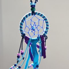 Náhrdelník "Lapač snů - mandala", barva modrá