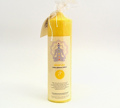 Krystalická čakrová svíčka - Solar Plexus čakra