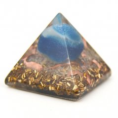 Orgonitová pyramida malá 35 mm - Achát modrý