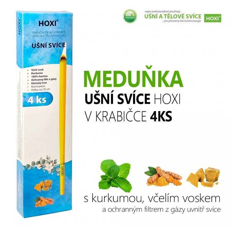Ušní svíčky Hoxi MEDUŇKA v krabičce, 4 kusy
