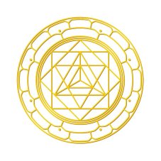Nálepka set 4 + 1 - Merkaba, zlatá