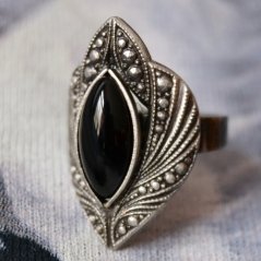 Fantasy prsten - Magická ochrana, černý