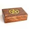 Dřevěná krabička na tarot s pentagramem 17,5 cm