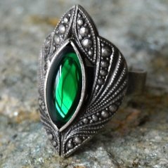 Fantasy prsten Lesní elf - zelená