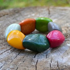 Náramek Yomira - Tagua ořechy Ekvádor Multicolour