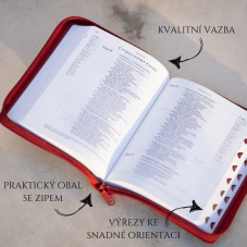 Bible ČEP bez DT, vínová, velký formát v obalu se zipem