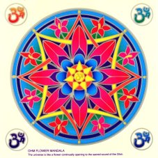 Mandala na sklo - Óm v květu- velká Sunseal