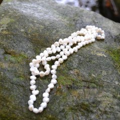 Náhrdelník bílé sladkovodní perly, 90 cm