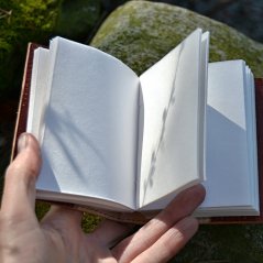 Deník zápisník kůže, ruční papír mini Květ Života