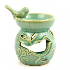 Aromalampa keramika tyrkysová - Ptáček