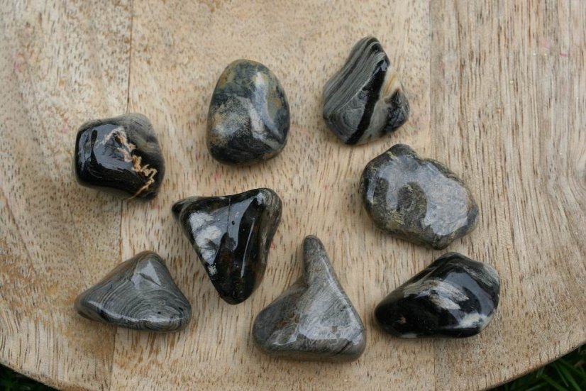 Jaspis Silver Leaf - tromlovaný mix S
