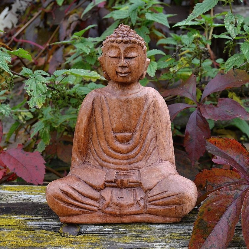Buddha "Mír v Tobě" soška dřevo 16 cm