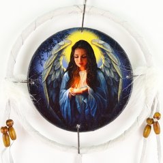 Lapač snů - Andělské světlo 16 cm, bílý