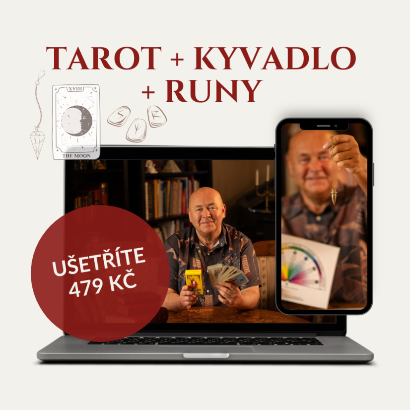 Výhodná sada: 3 online kurzy (Tarot, Kyvadlo, Runy)