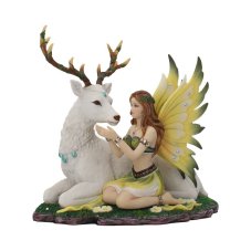 Socha fantasy exclusive - Lesní víla s bílým jelenem