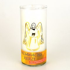 Svíčka ve skle velká bílá 14 cm - Anděl strážný