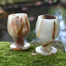 Broušený pohárek Onyx - aragonit 7,5 cm
