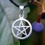 Amulet Pentagram malý v kruhu, postříbřený