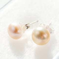 Náušnice bílé perly 7 mm, stříbro Ag 925