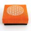 Šperkovnice Květ Života oranžová 8,5 x 8,5 cm