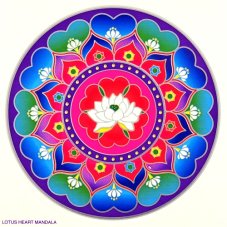Mandala na sklo - Lotosové srdce - velká Sunseal