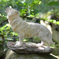 Sněžný vlk vyjící - Fantasy soška 16 cm
