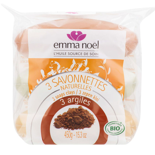 Emma NOËL Mýdlo rostlinné jíl 3 x 150 g