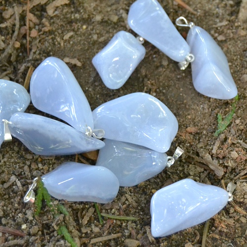 Přívěsek Chalcedon modrý Namibie velký