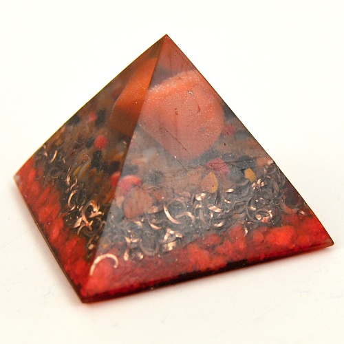 Orgonitová pyramida 5 cm, Jaspis červený