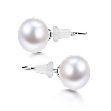 Náušnice puzetové s perlami, stříbro Ag 925/1000