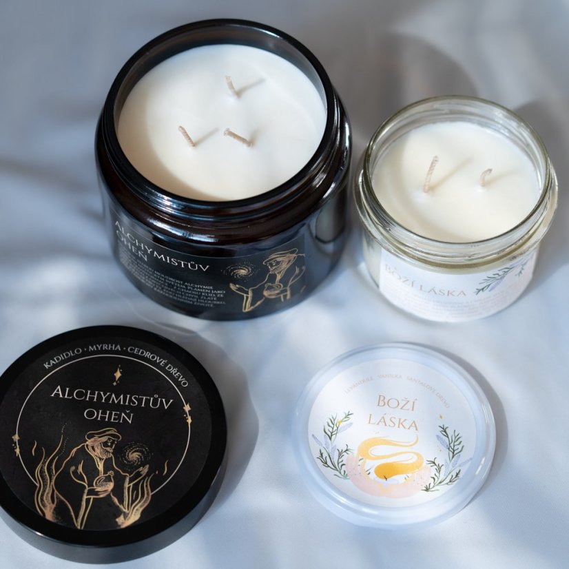 Výhodný set: Svíčka Alchymistův oheň + Svíčka Boží Láska