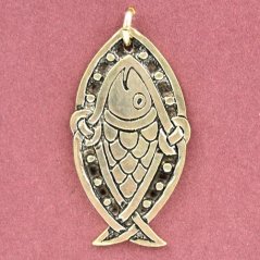 Amulet kelt Fintanův losos, stříbro Ag 925/1000