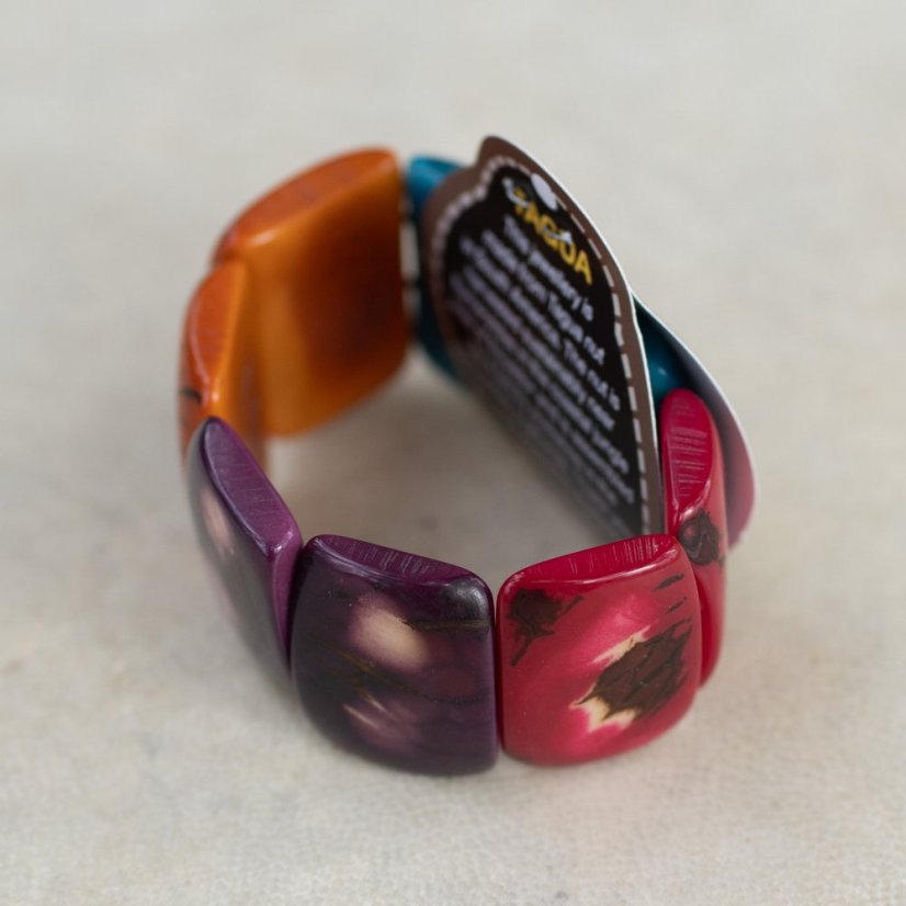 Náramek Kaya Tagua ořechy Ekvádor - Multicolour