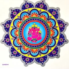 Mandala na sklo - Ganesha - velká Sunseal