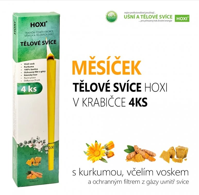Tělové svíčky Hoxi MĚSÍČEK v krabičce, 4 kusy