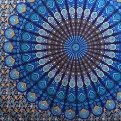 Šátek - přehoz Modrá mandala 200 x 150 cm