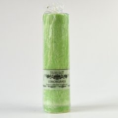 Svíčka s vůní citronové trávy, válec 4,7 x 15 cm