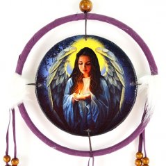 Lapač snů - Andělské světlo 16 cm, fialový