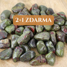 AKCE 2+1 | Dračí kámen - jaspis epidot - tromlovaný mix L