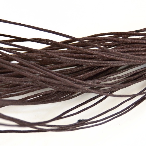 Šňůrka polyester vosk hnědá, průměr 2 mm, 90 cm