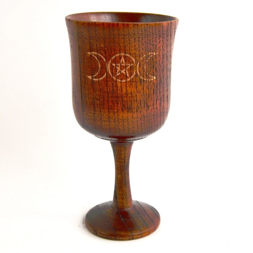 Dřevěný rituální pohár Wicca