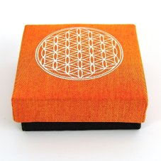 Šperkovnice Květ Života oranžová 8,5 x 8,5 cm