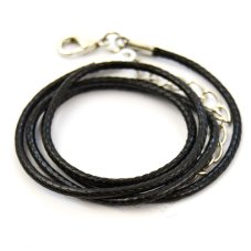 Šňůrka s karabinkou splétaná 45 cm, černá