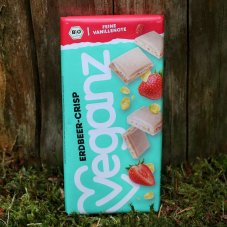 Čokoláda vegan bílá s jahodami a křupinkami 80 g