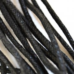 Šňůrka bavlna voskovaná černá, průměr 2 mm, 90 cm