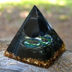 Pyramida Orgonit - Obsidian Planet 6 x 6 cm
