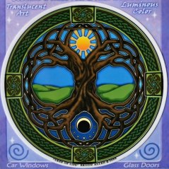 Mandala na sklo - Keltský strom života