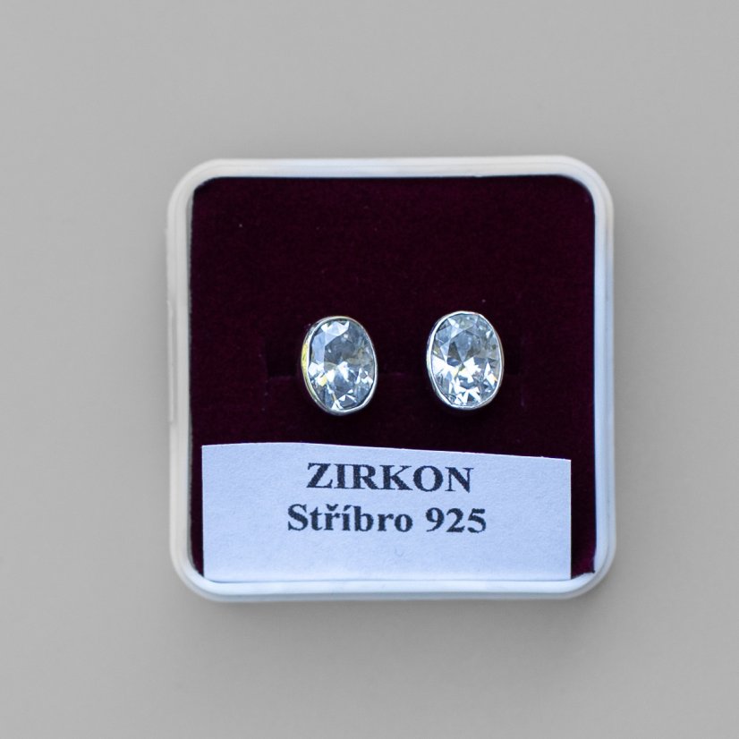 Náušnice zirkon facetovaný, stříbro Ag 925