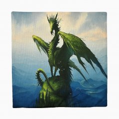Povlak na polštář Zelený drak 45 x 45 cm