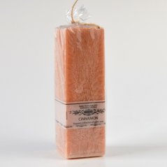 Svíčka s vůní skořice, hranol 5 x 15 cm